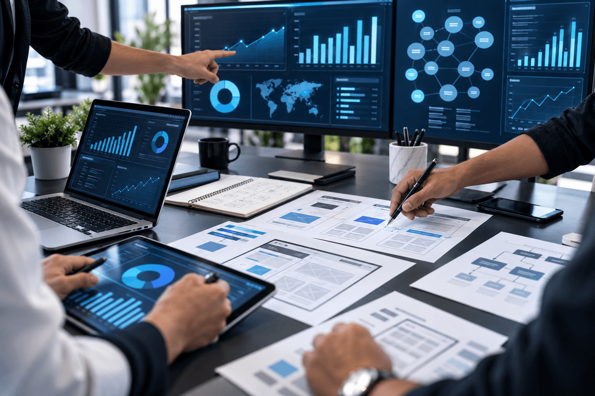 Digital marketing analytics and website strategy workspace